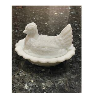 6” Mosser Glass Hen Candy Dish, Vintage Style Covered Candy Bowl Lid